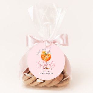 Modern Pink Aperol Spritz Bridal Shower Classic Round Sticker