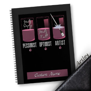 Modern Pink Artist Pessimist Optimist Sketchbook Notebook