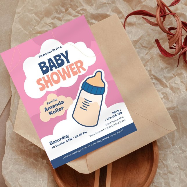 Modern Pink Baby Shower Invitation (Creator Uploaded)