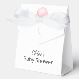 Modern Pink Balloon Girl Baby Shower Favour Box