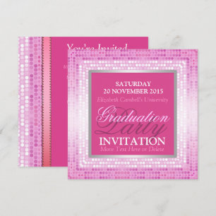 Modern Pink Beauty Graduation Party Invitation