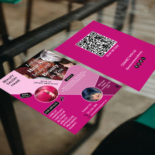 Modern Pink Beauty Hair Services Salon Customised  Flyer