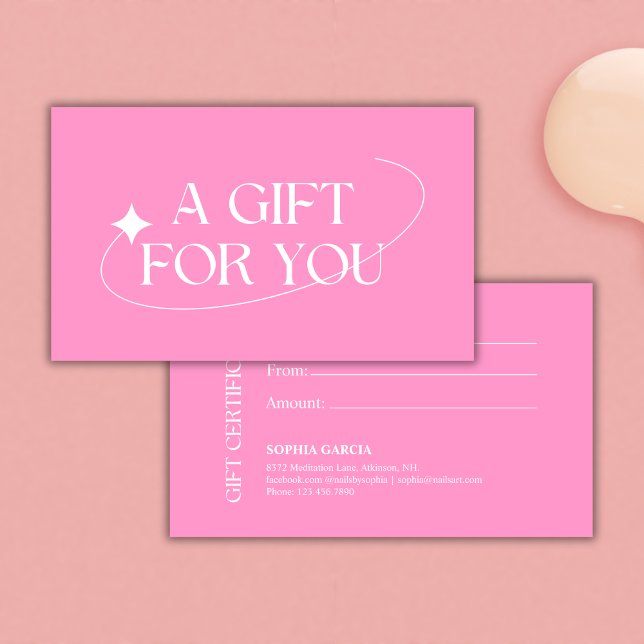 Modern Pink Beauty Salon Nail Bar Gift Certificate (Modern Pink Beauty Salon Nail Bar Gift Certificate)