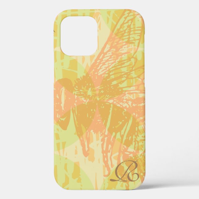Modern Pink  Bee and Monogram Case-Mate iPhone Case (Back)