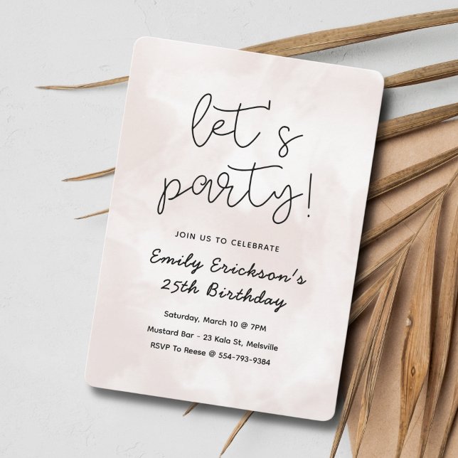 Modern Pink Birthday Party Invitation  (Creator Uploaded)