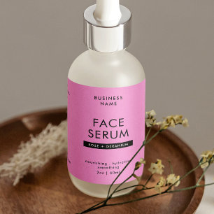 Modern Pink & Black 2 OZ Dropper Bottle Label