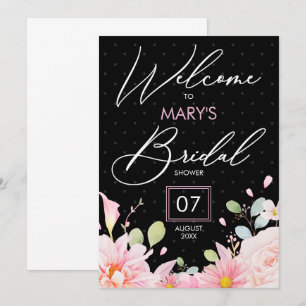 Modern pink black bridal shower party budget invit invitation