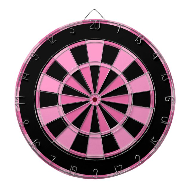 Modern Pink Black Dartboard (Front)