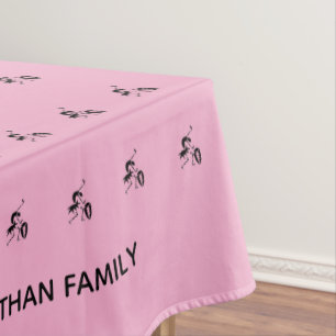 Modern Pink, Black Silhouette African Drummer Tablecloth