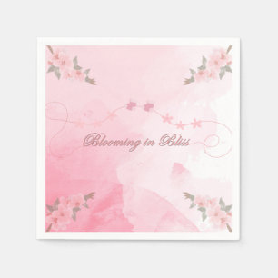 Modern Pink Blooming in Bliss Baby Shower Cute Napkin