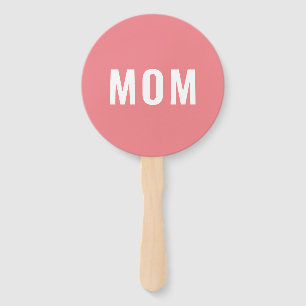 Modern Pink Blue Baby Shower Game Hand Fan: Mom or Fan