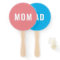 Modern Pink Blue Baby Shower Game Hand Fan: Mum or