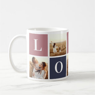 Modern Pink Blue Custom Photo Mother Daughter Mug