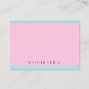 Modern Pink Blue Elegant Minimalist Template Business Card
