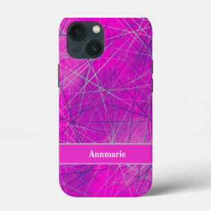 Modern Pink, Blue & Grey Geometric Abstract iPhone 13 Mini Case