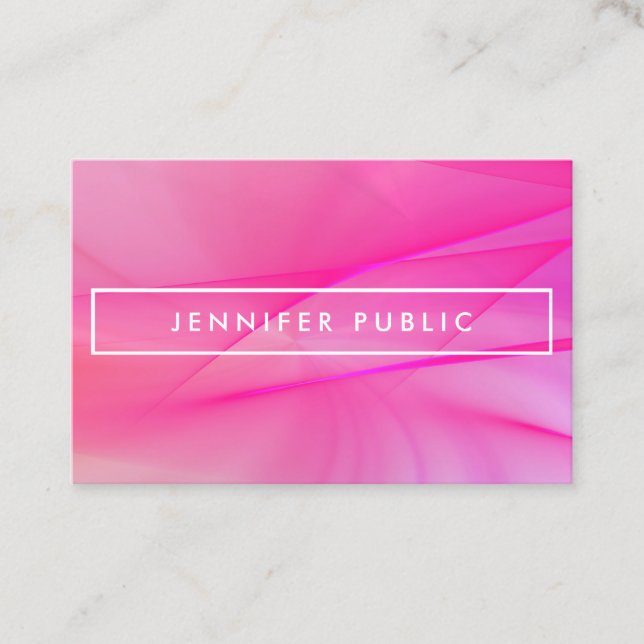 Modern Pink Blue Purple Elegant Professional Business Card (Front)