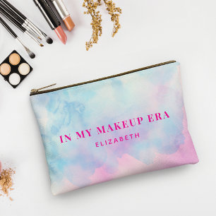 Modern Pink Blue Tie Dye Makeup Era Personalised Accessory Pouch