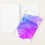 Modern Pink Blue Turquoise Watercolor | Add NAME Planner<br><div class="desc">Lovely modern personalised daily planner / calendar for a girl / woman.  Pink ,  purple,  blue,  turquoise watercolor (watercolour) design with option to add name or message.  Perfect for school,  business,  or personal.</div>
