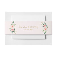 Modern pink blush floral belly band