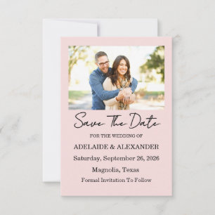 Modern Pink Blush Wedding  Save The Date