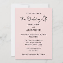 Modern Pink Blush Wedding Save The Date