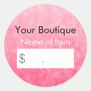 Modern Pink Bokeh Boutique Retail Price Tag