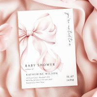 Modern Pink Bow Baby Shower