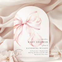 Modern Pink Bow Baby Shower