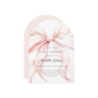 Modern Pink Bow Baby Shower Invitation