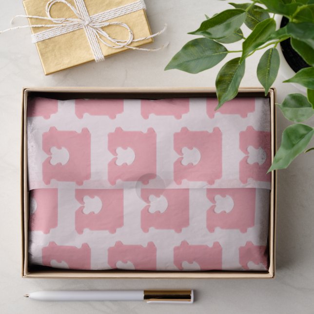 Modern Pink Bread Clip Geometric Silhouette Tissue Paper (Gift)