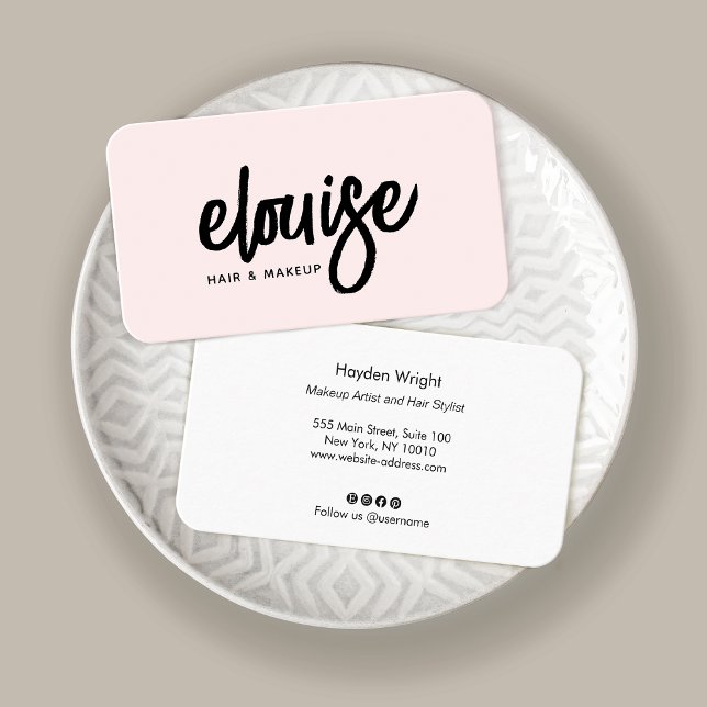 Modern Pink Brush Script Beauty Business Card (Creator Uploaded)