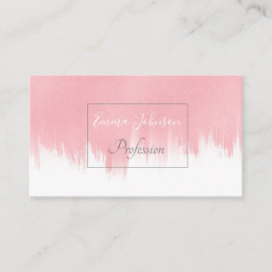 Modern Pink Brush strokes white Design Business Card