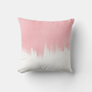 Modern Pink Brush strokes white Design Cushion