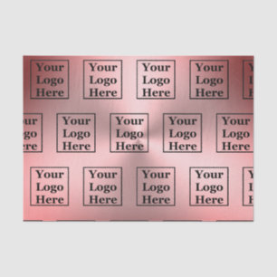 Modern Pink Brushed Metal Look Your Logo Here Tissue Paper