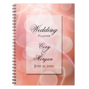 Modern Pink Bubbles Bokeh Light and Typography Notebook