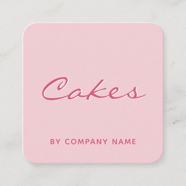 Modern Pink Cake Bakery Business Card (Front)