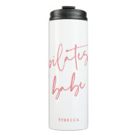 Modern Pink Calligraphy Workout Gym Pilates Babe