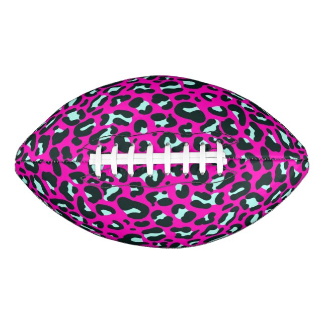 Modern Pink Cheetah Leopard Animal Print American Football (Front)