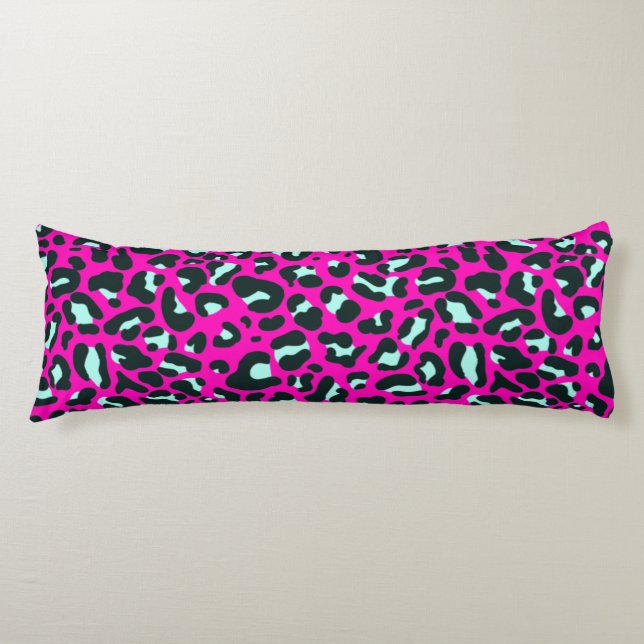 Modern Pink Cheetah Leopard Animal Print Body Cushion (Front)