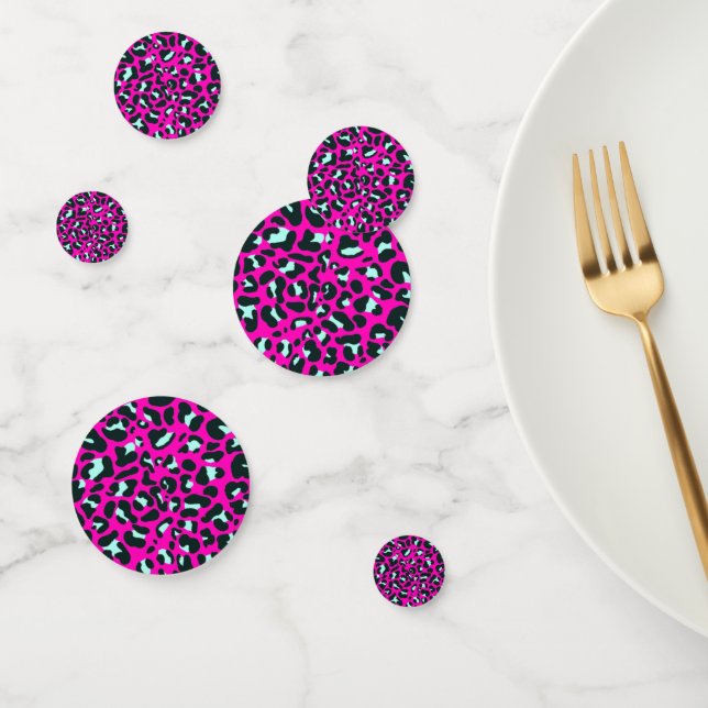 Modern Pink Cheetah Leopard Animal Print Confetti (Group)