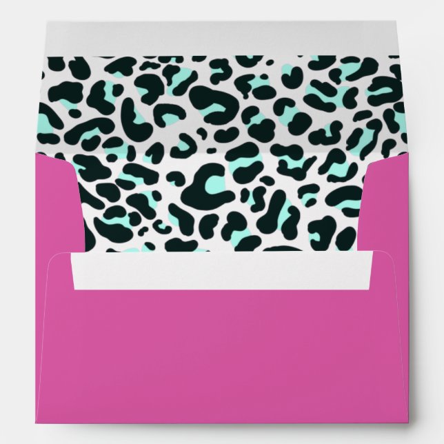 Modern Pink Cheetah Leopard Animal Print Envelope (Back (Bottom))