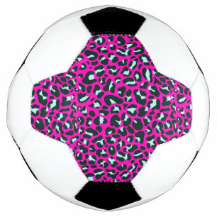 Modern Pink Cheetah Leopard Animal Print Football