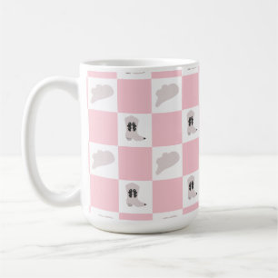 Modern Pink Chequered Cowgirl Rodeo Pattern Coffee Mug