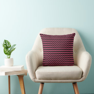 Modern Pink Chevron Stripes Pattern Cushion