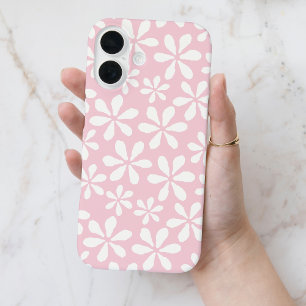 Modern Pink Chic Girly Floral Flower Pattern iPhone 16 Case