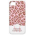 Modern Pink Choco Leopard Print Girly Personalised