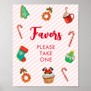 Modern Pink Christmas Favours Sign