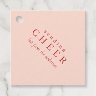 Modern Pink Christmas Holiday Gift Tags
