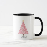 Modern pink christmas tree