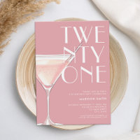 Modern Pink Cocktail 21st Birthday